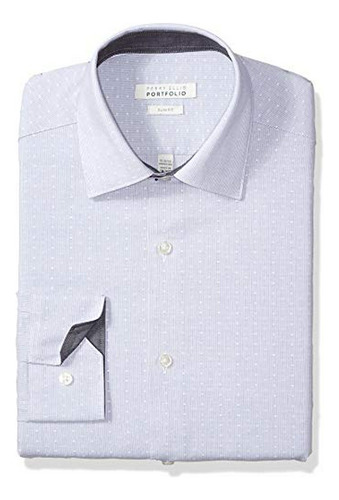 Perry Ellis Camisa De Vestir Ajustada Sin Arrugas Para Hombr