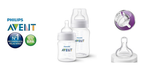 Imagem 6 de 8 de Kit Mamadeiras Anti-colic 125 E 260ml Transparente