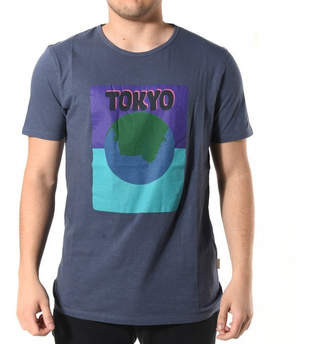 Remera Algodón Hombre Bensimon Planet Tokio Manga C Gris O