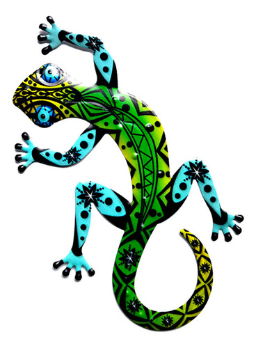 (gn) Gecko- Escultura De Pared Colgante De Metal Con Forma D