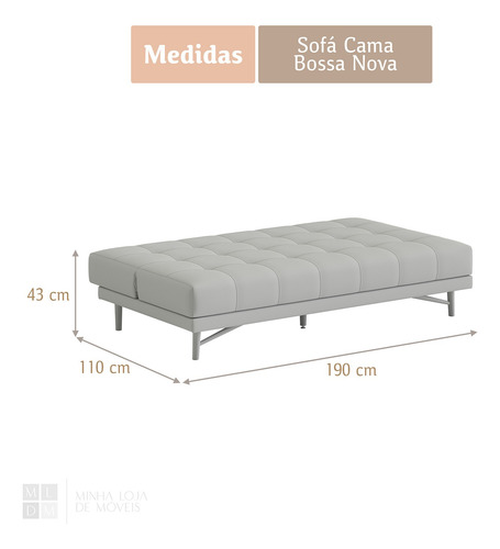 Sofá Cama Bossa Nova 1,90 No Linho Várias Cores