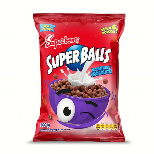Cereais Superbom Superballs Chocolate em pacote 200 g