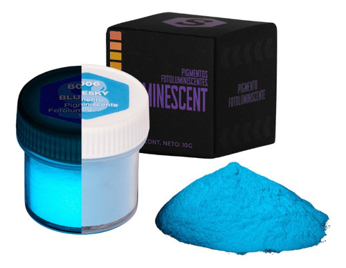 Pigmento Celeste Fosforescente Para Resina X 10 Gm
