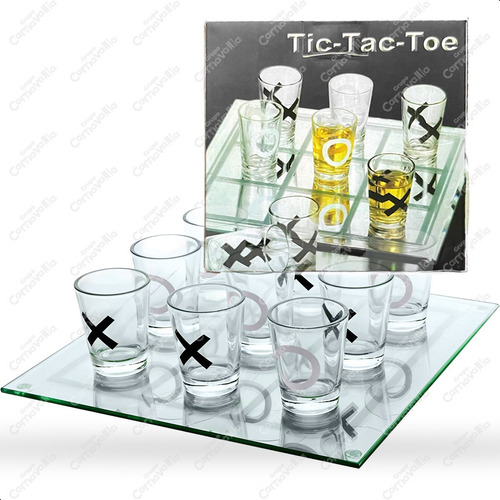 Tic Tac Toe Shot Juego Gato Fiesta Cumpleaños 28x28cm