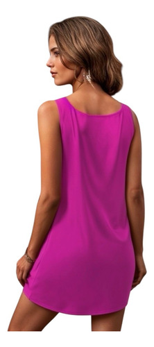 Vestido Casual Básico Corto Cuello Redondo Sin Mangas #224