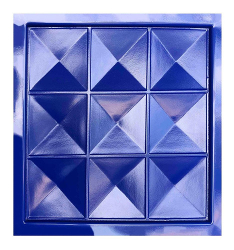 Forma 3d De Gesso Abs Azul - Pirâmide 30 X 30 Cm Lindíssimo