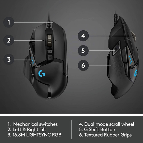 Imagen 7 de 11 de Logitech G502 Hero - Ratón Para Juegos (alto Rendimiento)