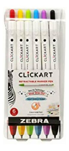 Zebra Pen Click Art Marcador Retráctil, Punta Fina, 0,6 Mm, Color Colores Estándar