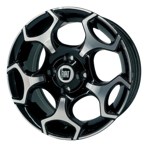 Rodas Fiat Punto T-jet Aro 15 Argo Cronos (jogo) +bicos P870 Cor Preto Com Diamantado