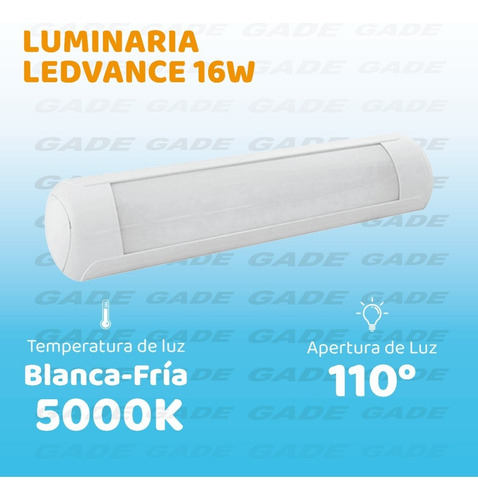 Imagen 3 de 6 de Luminaria Ledvance 16w Plafon Lineal 60cm Luz Fria