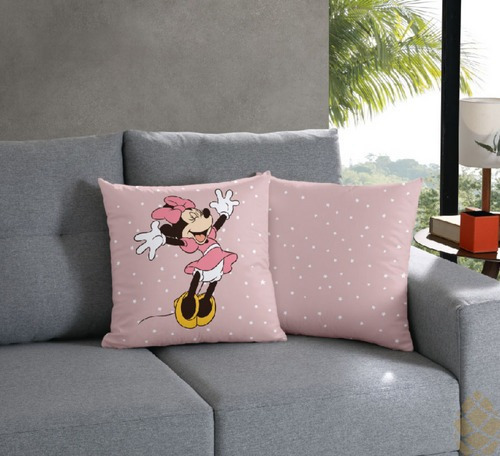 Capa De Almofada Bella Janela Personagens 45x45 Decorativa Cor Capa Minnie Fun