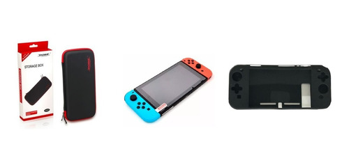 Kit P/ Nintendo Switch - Hard Case, Silicone, Película Vidro