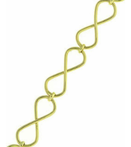 Pulseira Em Ouro 18k Infinito Infinito Oca 19cm 7.3 Mm