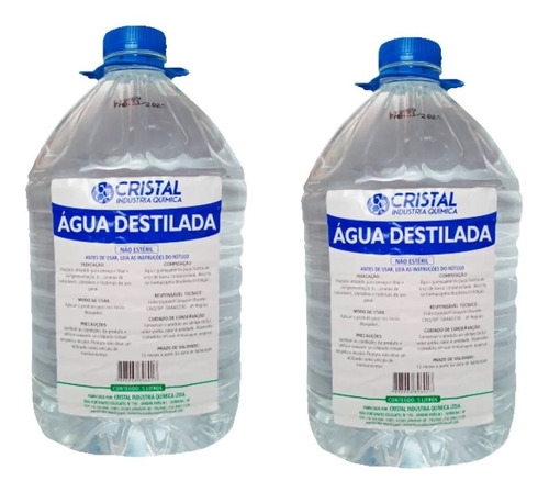 Kit C/ 2 Agua Destilada Galão 5 Litros Cinord