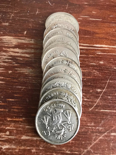Moneda México Plata 25 Centavos 1950