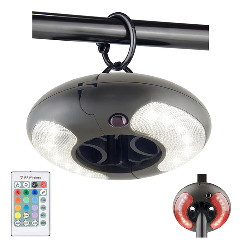 Luz Para Sombrilla De Patio, 18 Led, 3xaa, Control Remoto Rf