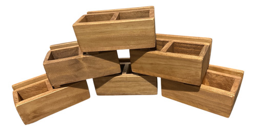 Servilletero De Madera Rectangular Premium Cafetería Bar X10 Marrón