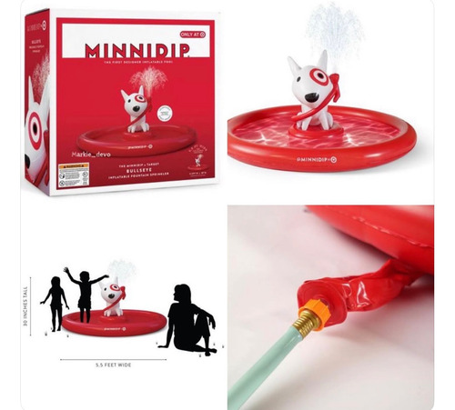 Chapoteadero Fuente Inflable Con Aspersor De Agua Target Rojo