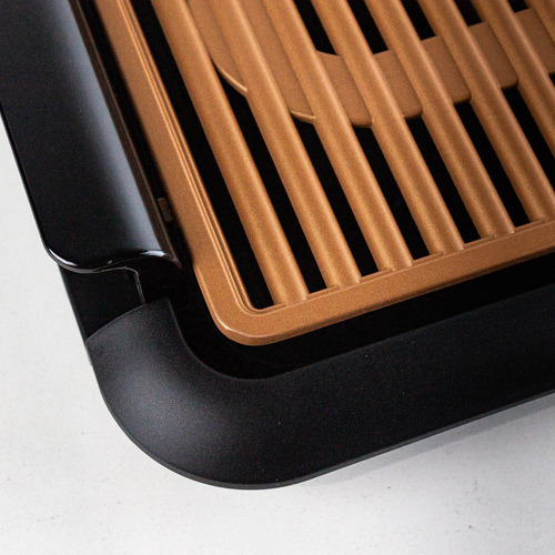 Parrilla Eléctrica Gazale 1948 Grill Plancha Antihumo 1200w Color Marrón