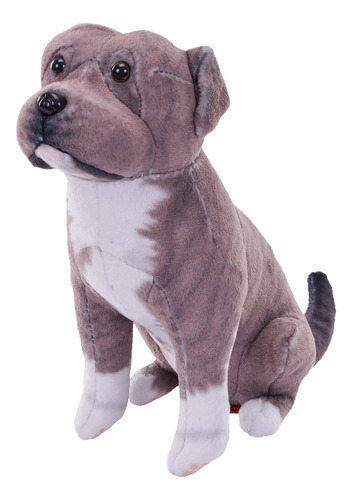 Peluche De Perro Pit Bull Wild Republic, Color Gris/marrón