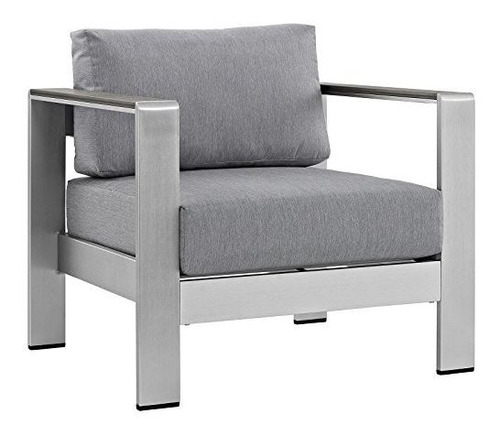 Juego De Sofa Modular De Aluminio Modway De Color Plata Y B