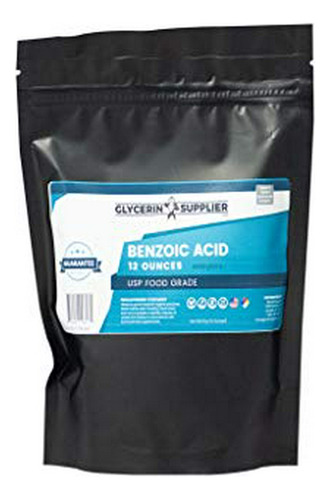 Ácido Benzoico, 12 Oz. Grado Alimenticio Y Farmacéutico, Pura Alta Pureza