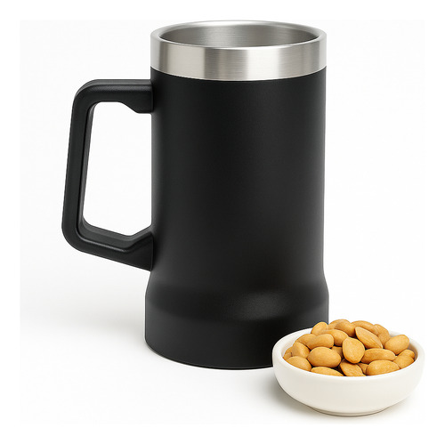 Vaso Termico Acero Inoxidable Chopp Cervecero 709ml Negro Pintas