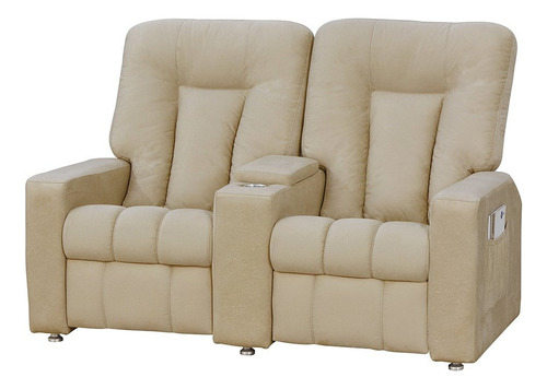 Poltrona Do Papai Reclinável Jetta 2 Lugares Matrix Cor Suede Penna Bege
