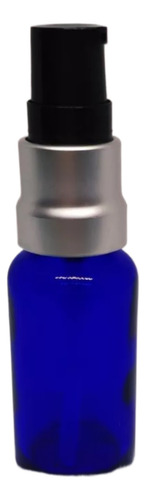 Frasco Dosificador 20 Ml Cristal Azul Bomba Plata (10pzs)