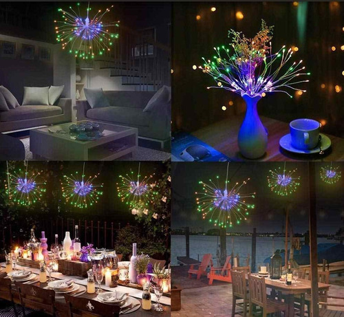 Imagen 1 de 5 de Fuegos Artificiales Luciérnagas Luces Led Navidad Decoración