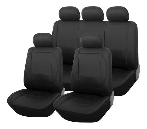 Funda Asiento Universal Negro Completo Ecocuero