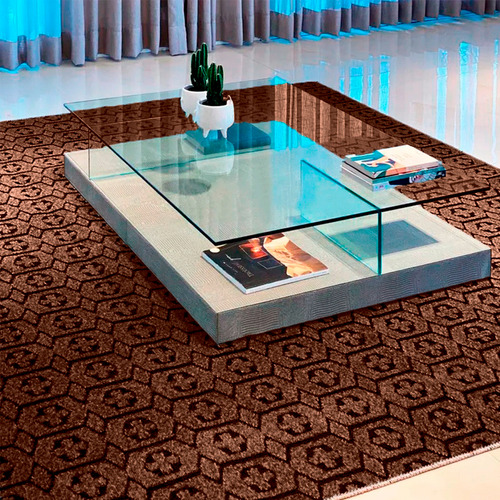Tapete Carpete Atlanta 3,00x2,00 Sala Quarto Luxo Casa Laura Enxovais Marrom