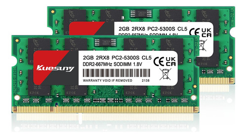 Memoria Ram Kuesuny 4gb(2x2gb)ddr2 667 Sodimm Pc2-5300laptop