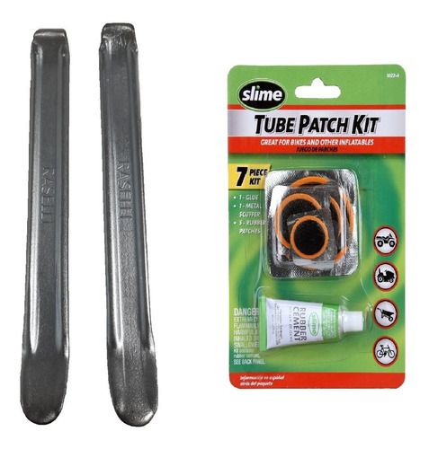 Palancas Saca Cubierta Moto Raselli + Kit Parche Slime 1022a