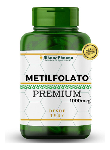 5-metiltetrahidrofolato (5-mthf) 1000 Mcg 180 Cápsulas