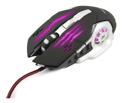 Mouse óptico Gamer Usb 1600dpi Gaming Precision, cabo confortável