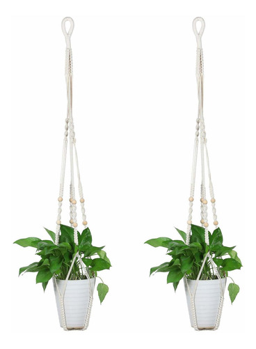 Pack De 2 Perchas De Macramé Para Plantas Decorativas Para M