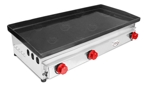 Chapa Lanches Prof Hambúrguer C/ Coletor Inox 80x40 Kenok F Cor BOTÃO VERMELHO