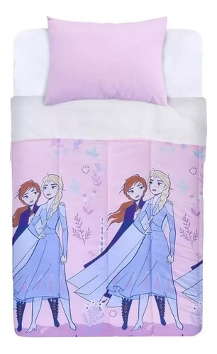 Plumón Sherpa Disney 1,5 Plaza Frozen Color Rosa