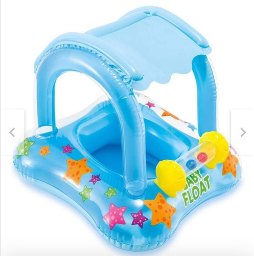Imagen 4 de 5 de Salvavida Inflable Para Bebe Con Techo Flotador Intex