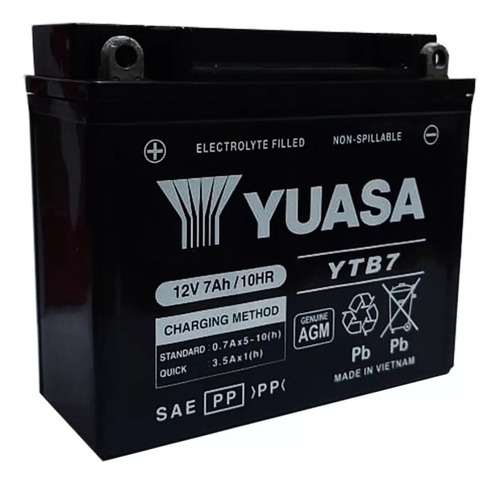 Bateria Yuasa Ytb7 Gel Honda Nx 150 Yamaha Xt 225 Yb7bb Izq