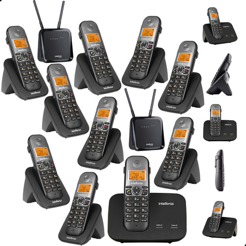 Kit Telefone Ts 5150 Sem Fio 9 Ramal Intelbras Dual Chip 4g