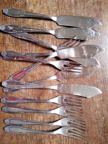 Tenedores Y Cuchillos. Pescado. Plata Eberle 90. Regalo