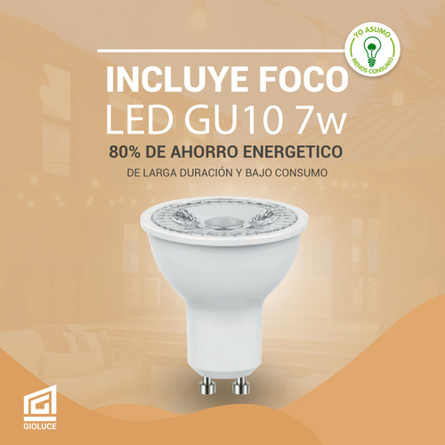 Lampara Aplique Riel Techo 3 Luces 7w Led Spot Movil Gu10 Estructura Negro/Cálida