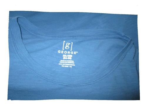Camiseta Azul Acero Casual Cuello Redondo Talla 3xl George