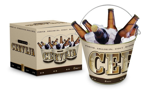 Balde De Metal Para Gelo Cerveja Estampado Personalizado