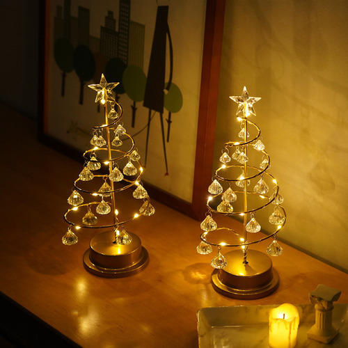 Lámpara Led Navideña Con Forma De Árbol De Hierro Forjado