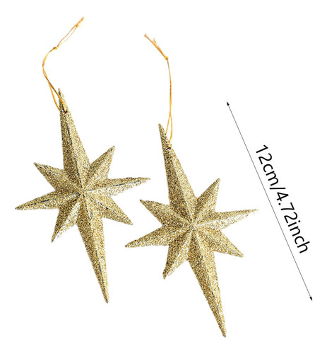 2 Colgantes De Estrellas Con Purpurina Para Navidad,