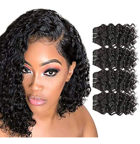 4 Extensiones De Cabello Humano Negro 12in(30cm)