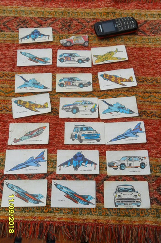 Lote De 20 Antigua Figuritas Vehículo Auto Rally Aviones